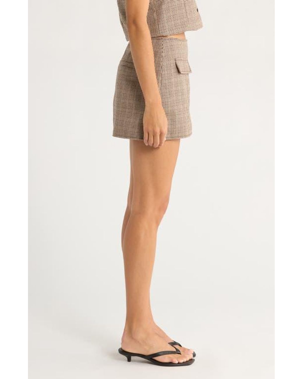 Blank NYC Natural Plaid Skirt