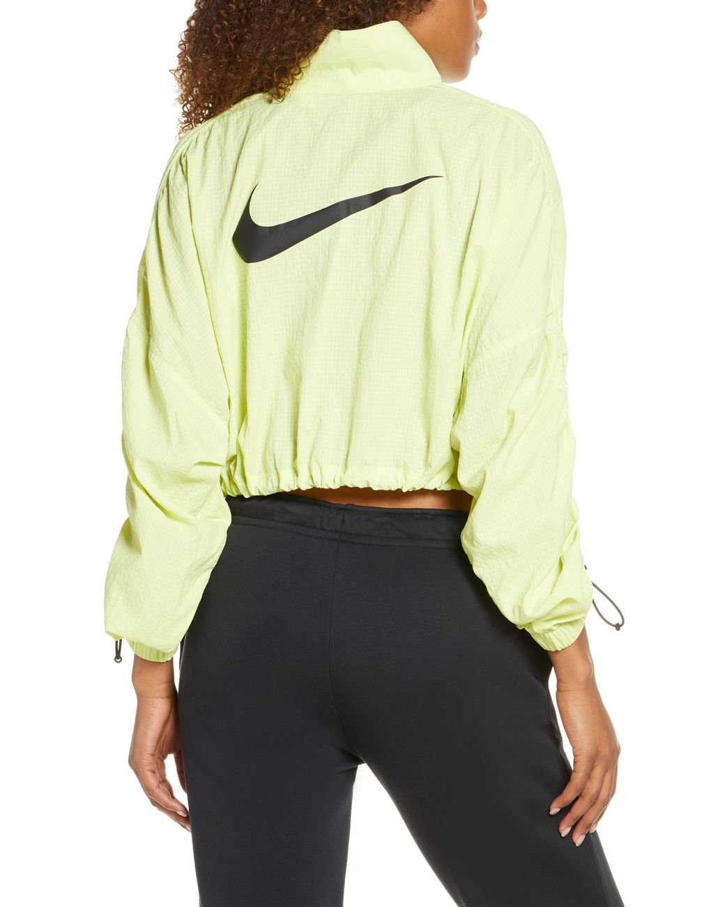 Nike Sportswear Swoosh Crop Jacket in Black | Lyst