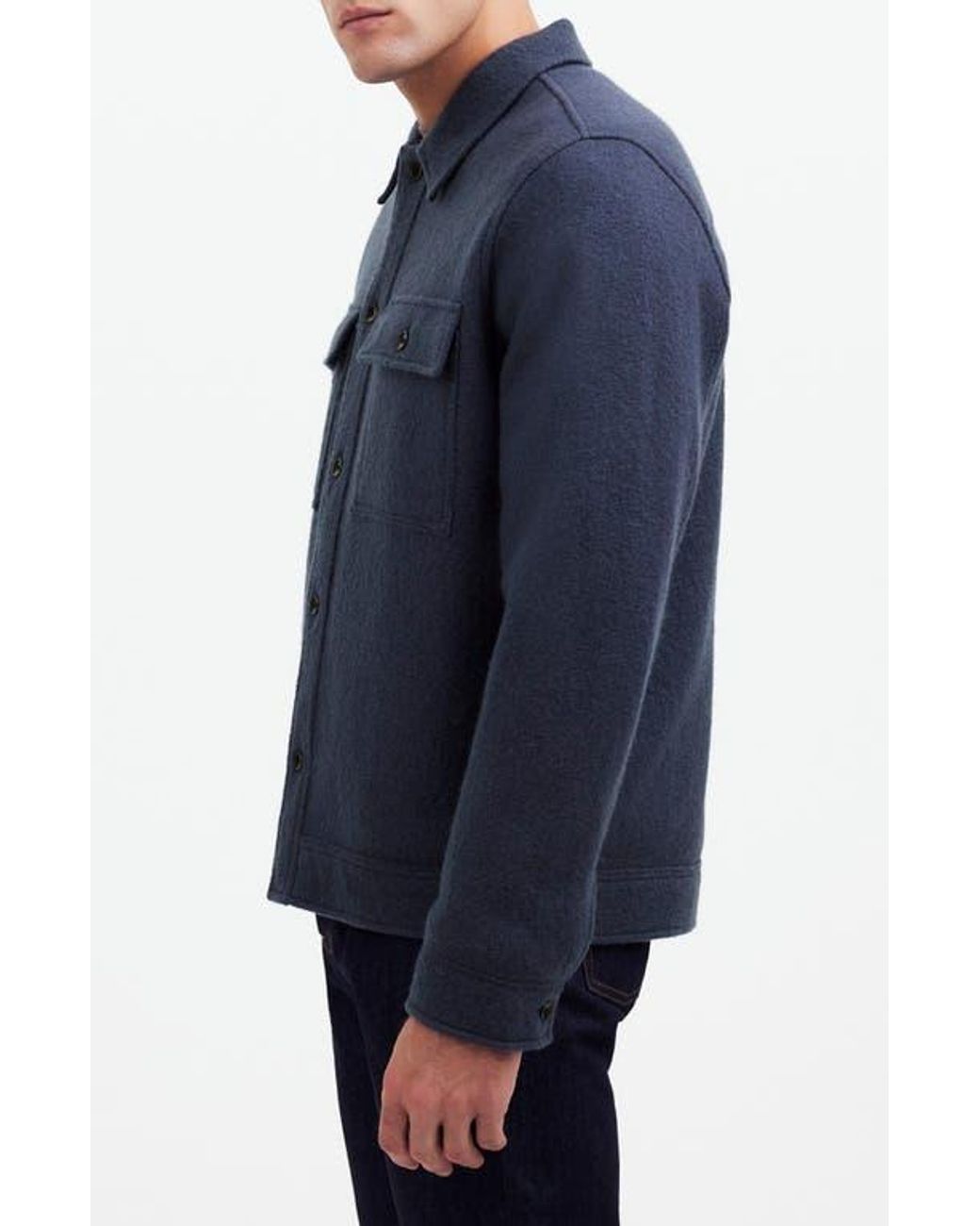Madewell Blue Boiled Wool Shirt Jacket for men