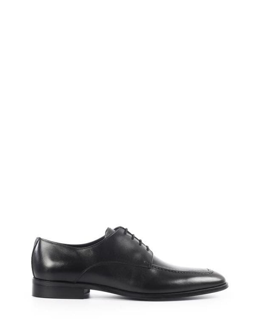 VELLAPAIS Black Warwick Apron Toe Derby for men