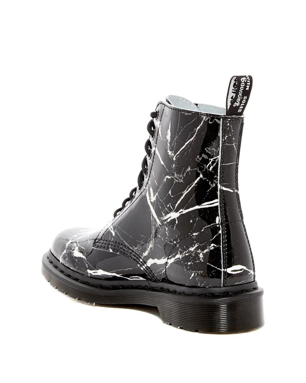 Dr. Martens Leather Pascal Patent Marble Print Boot in Graphite (Black) |  Lyst