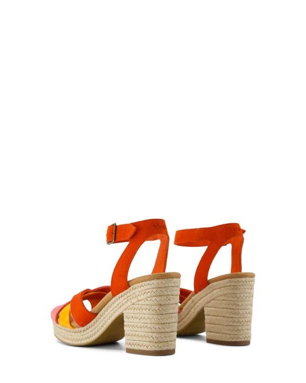 TOMS Orange Majorca Ankle Strap Platform Sandal