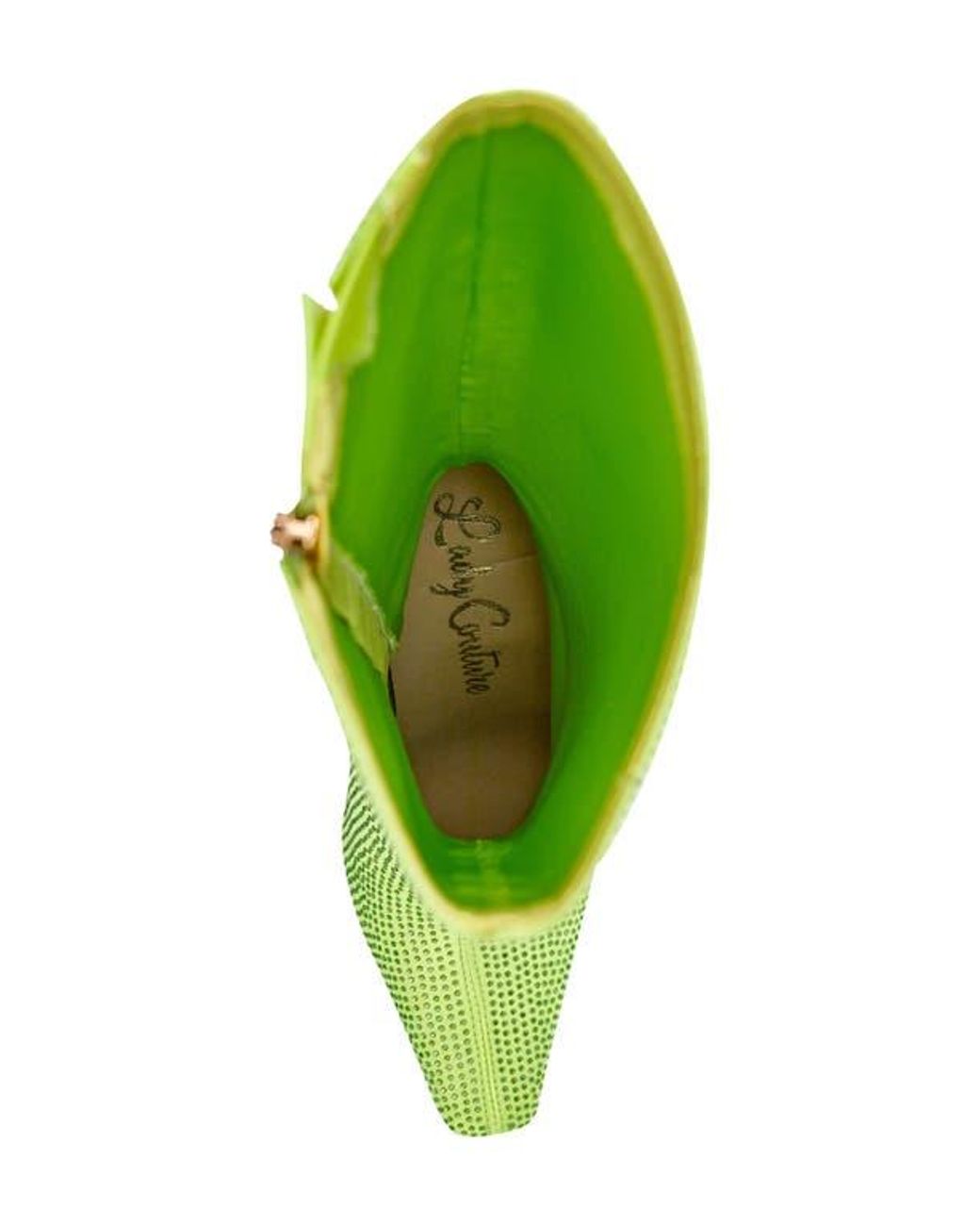 Lady Couture Green Diamond Rhinestone Pointed Toe Boot
