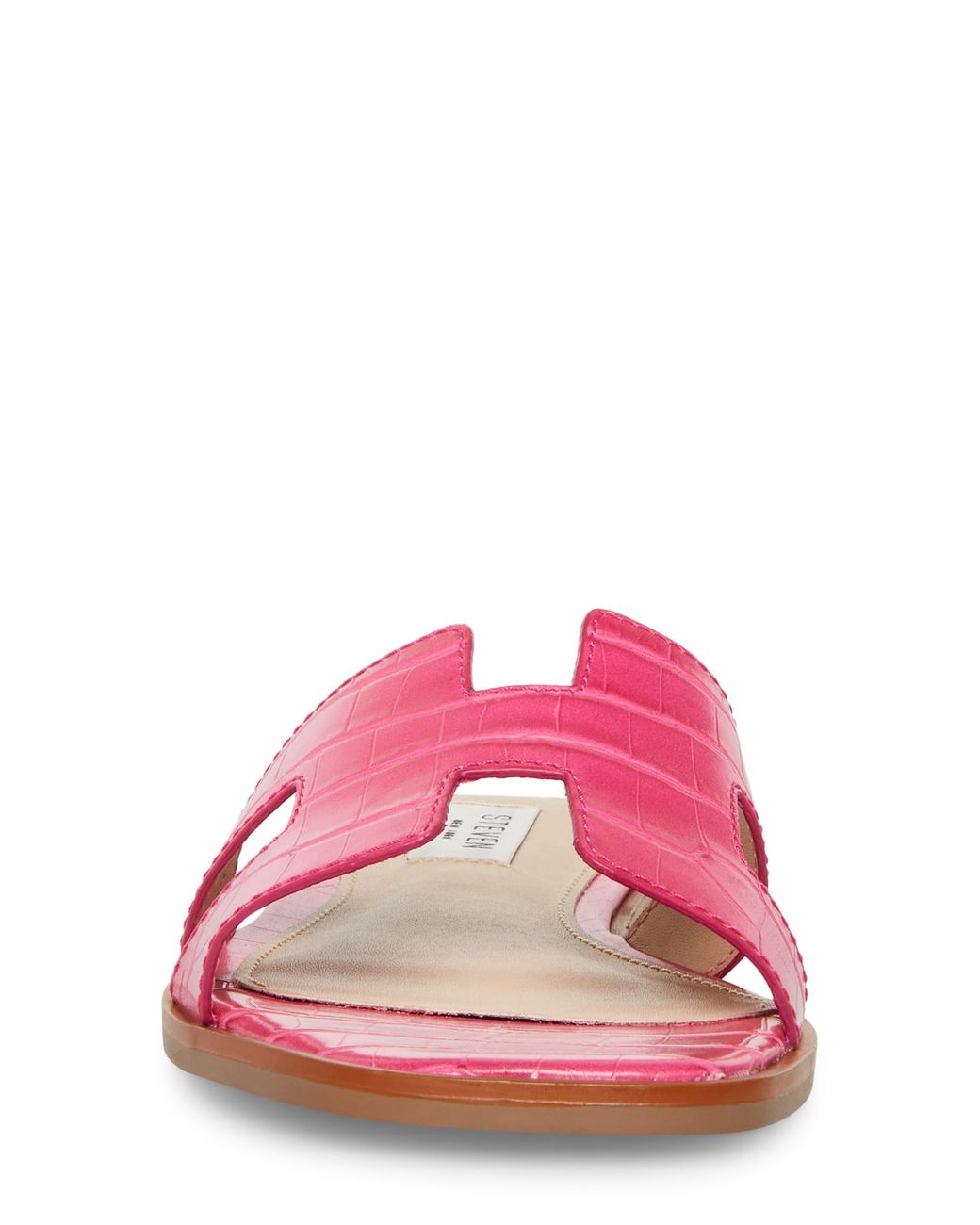 Steven New York Harlien Croc Embossed Slide Sandal in Pink | Lyst