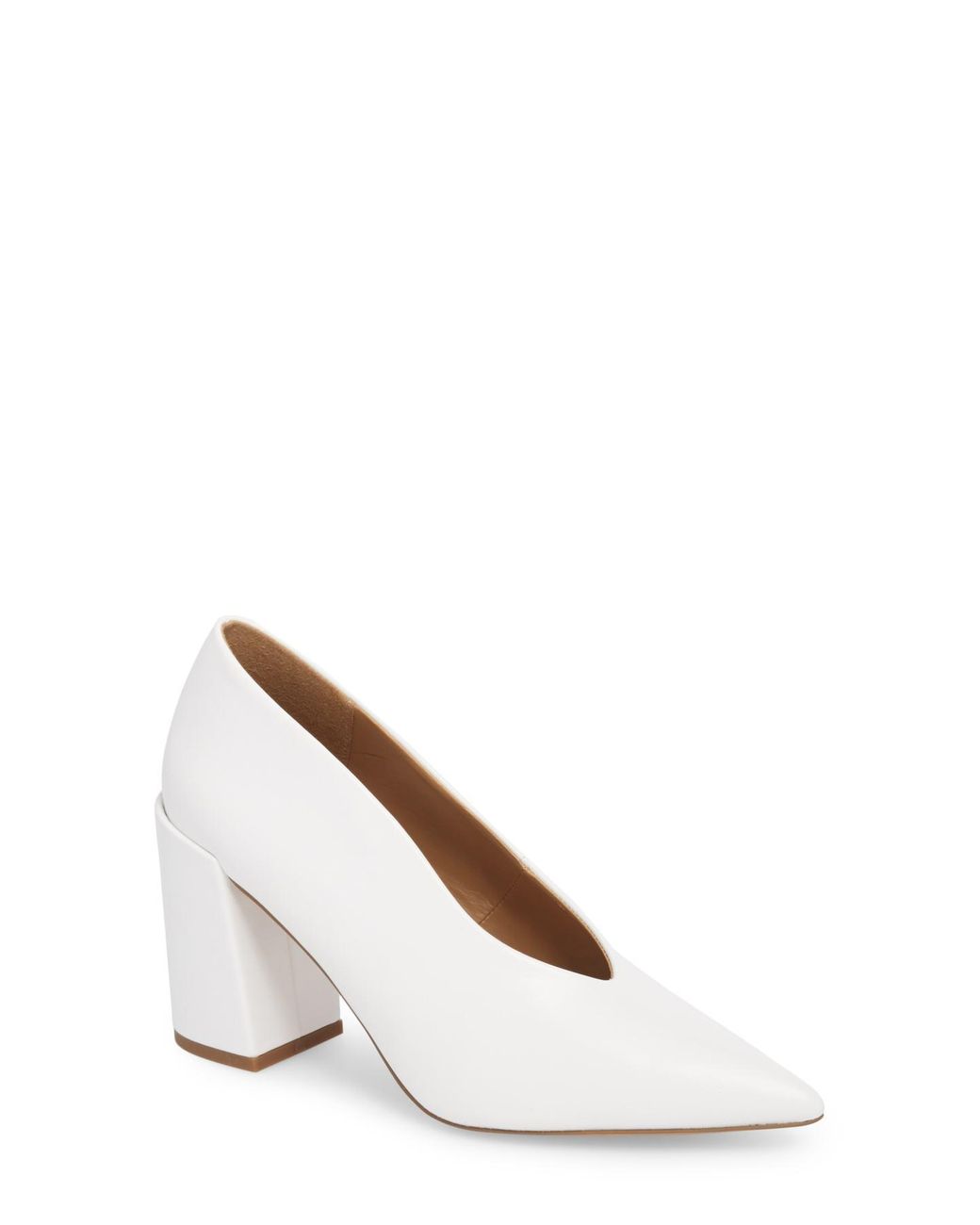 V cut shop block heels