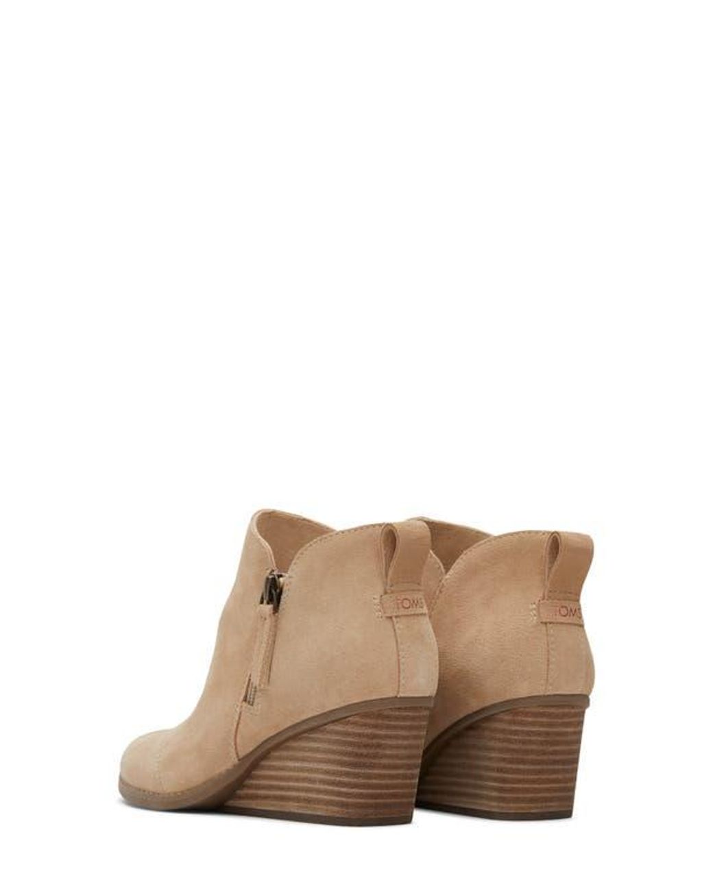 TOMS Natural Wedge Leather Bootie