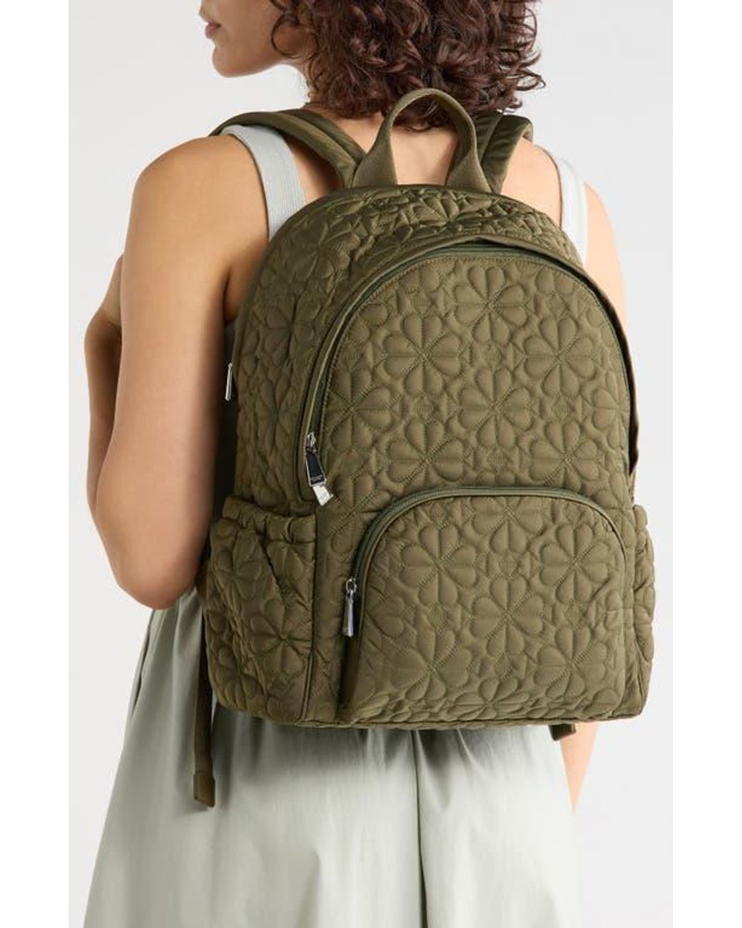 Kate Spade Green Large Tilly Quilted Backpack