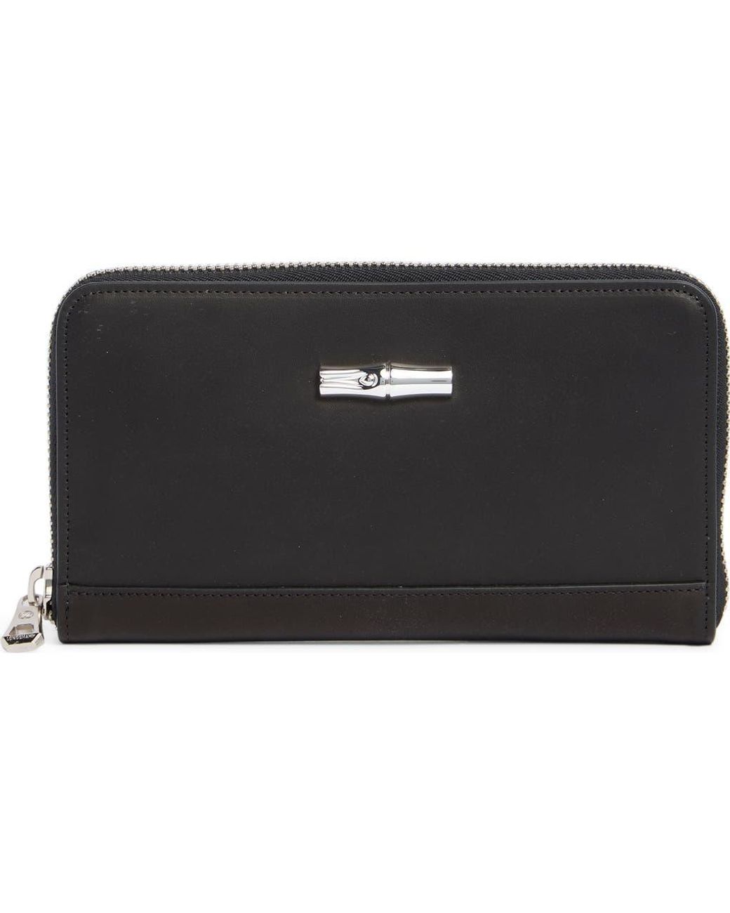 Longchamp Black Heritage Zip Around Wallet