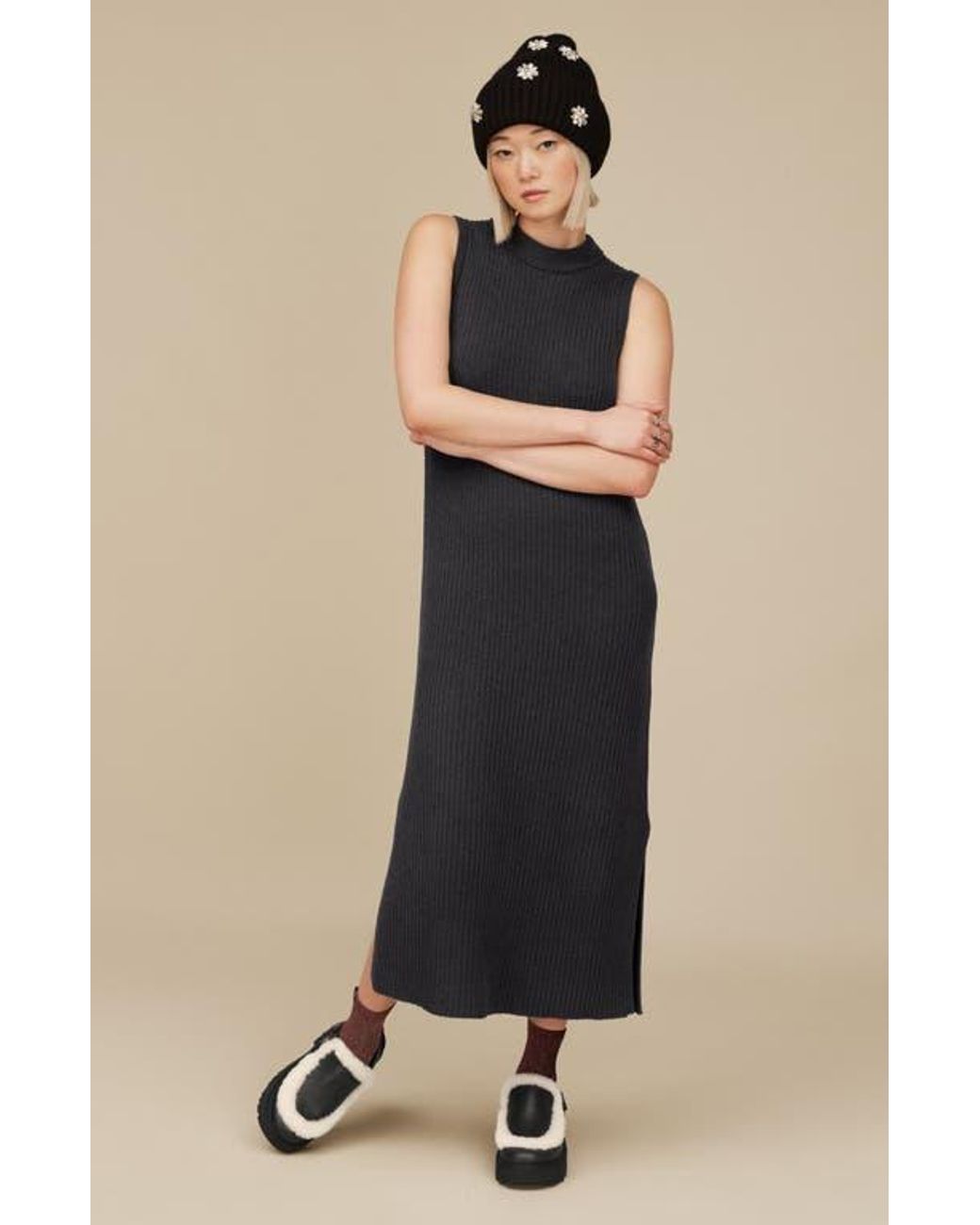Ugg Black Esmee Genuine Shearling Trim Clog