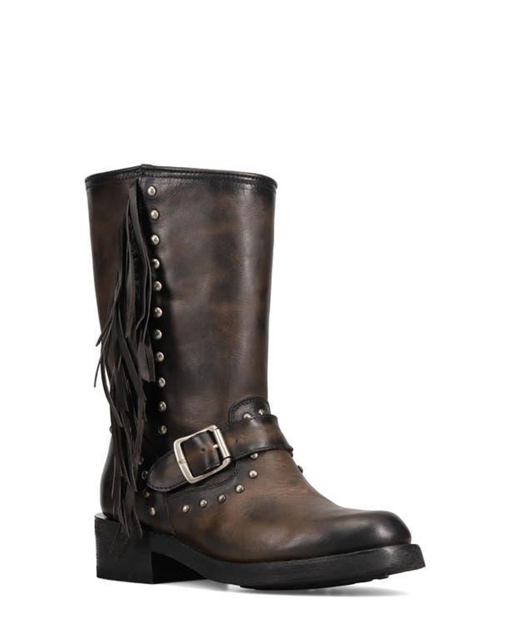 Frye Black Viv Fringe Trim Boot