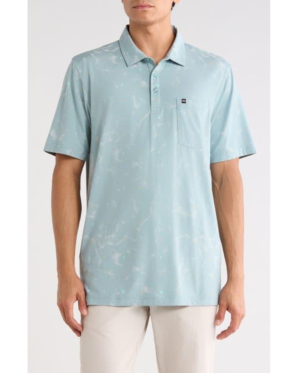 Travis Mathew Blue Beach Town Performance Polo for men