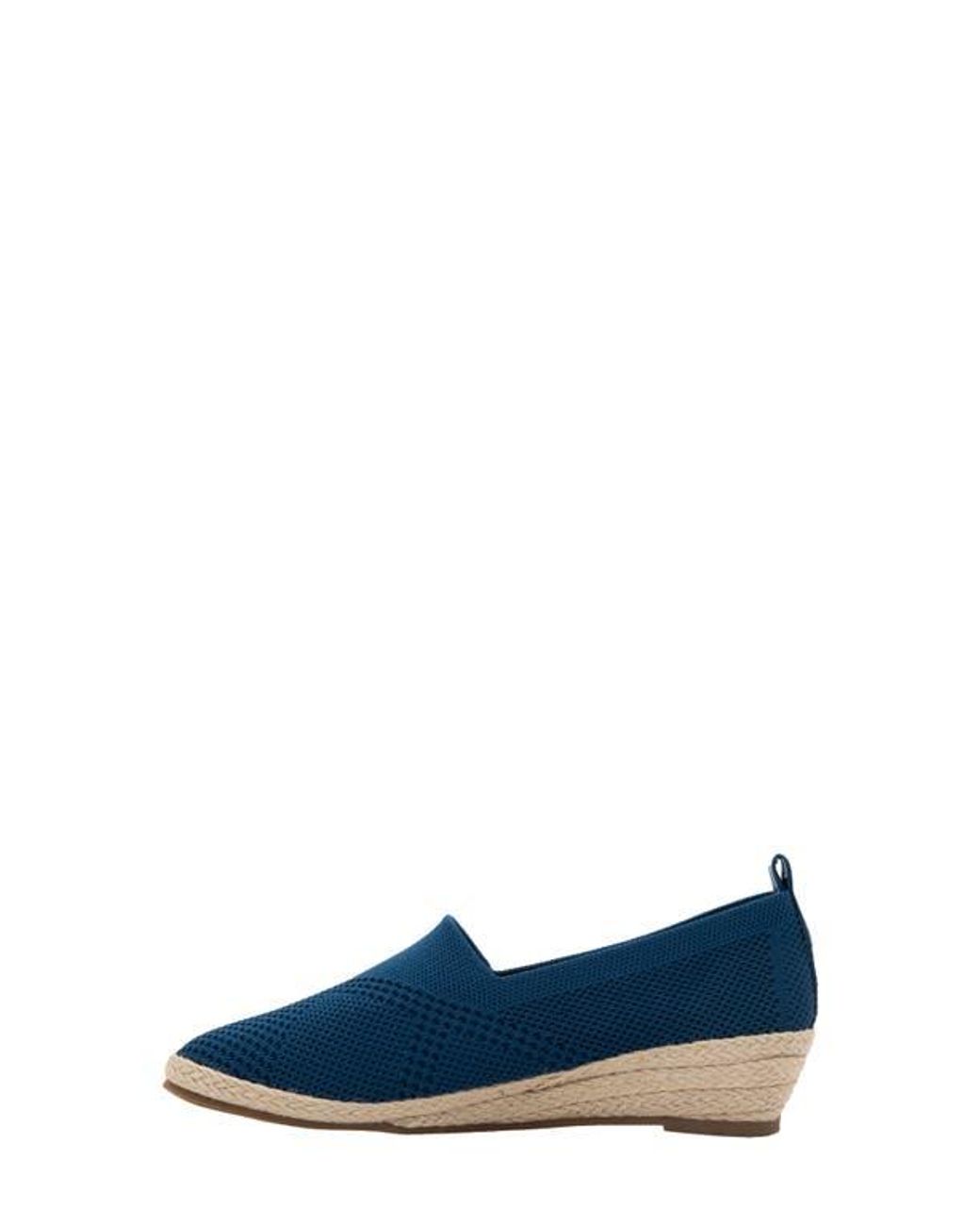 David Tate Blue Bianca Stretch Espadrille Pump