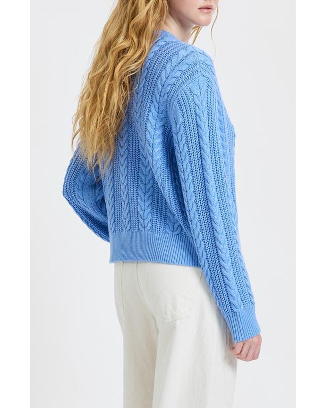 French Connection Blue Ryland Cable Sweater