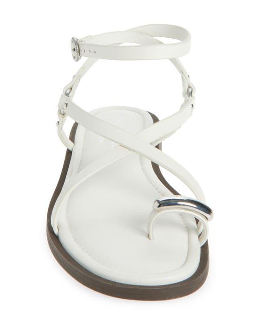 Rag & Bone White Geo Ring Ankle Strap Sandal