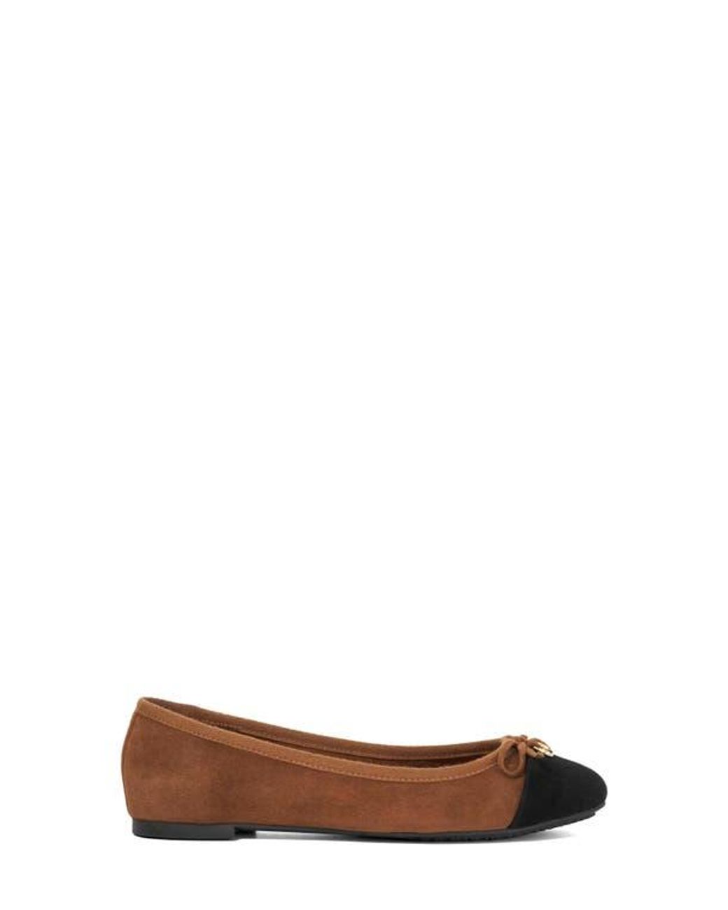 Dune Brown Harpington Cap Toe Ballet Flat