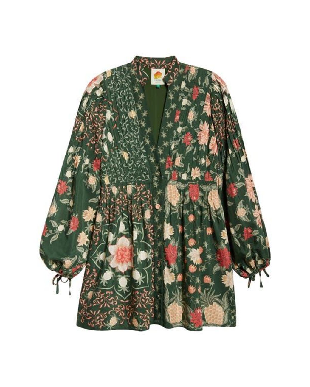 green pineapple garden long sleeve mini dress Jadee Long Sleeve Mini Dress Green Burnout main image 1