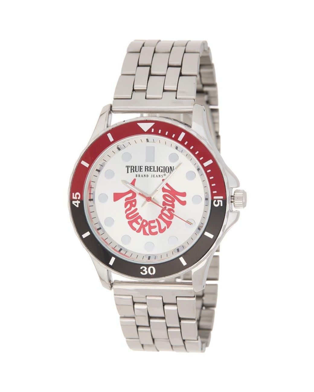 TRUE RELIGION Round Two-Tone Bezel Watch, 43Mm in Metallic for Men