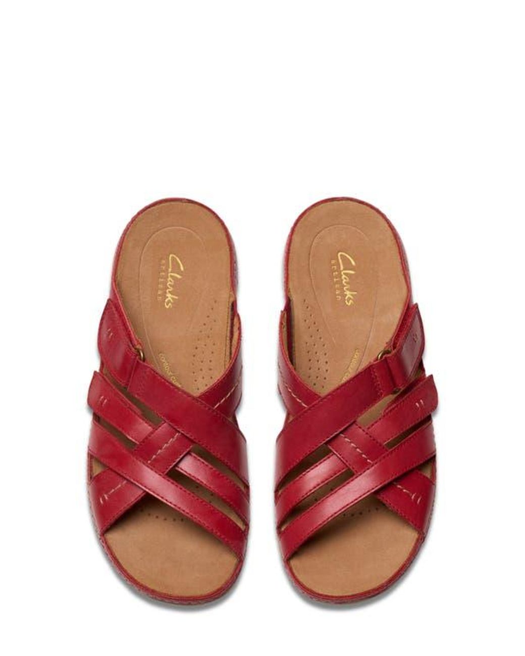 Clarks Red Cecily Slide Sandal