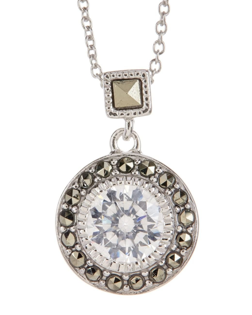 Judith Jack Sterling Silver Cz Swarovski Marcasite Pendant