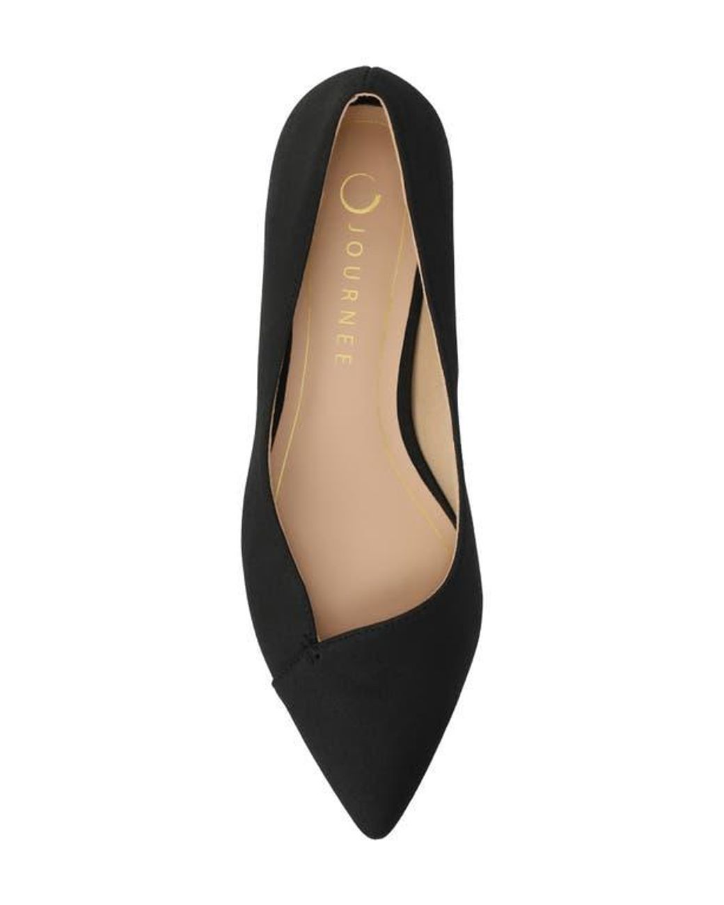 Journee Collection Black Carmin Pointed Toe Flat