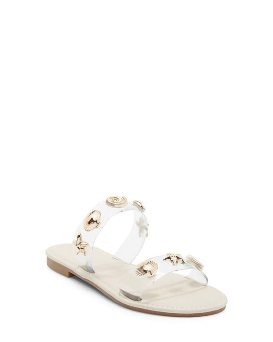 Top Moda White Aria Double Strap Slide Sandal