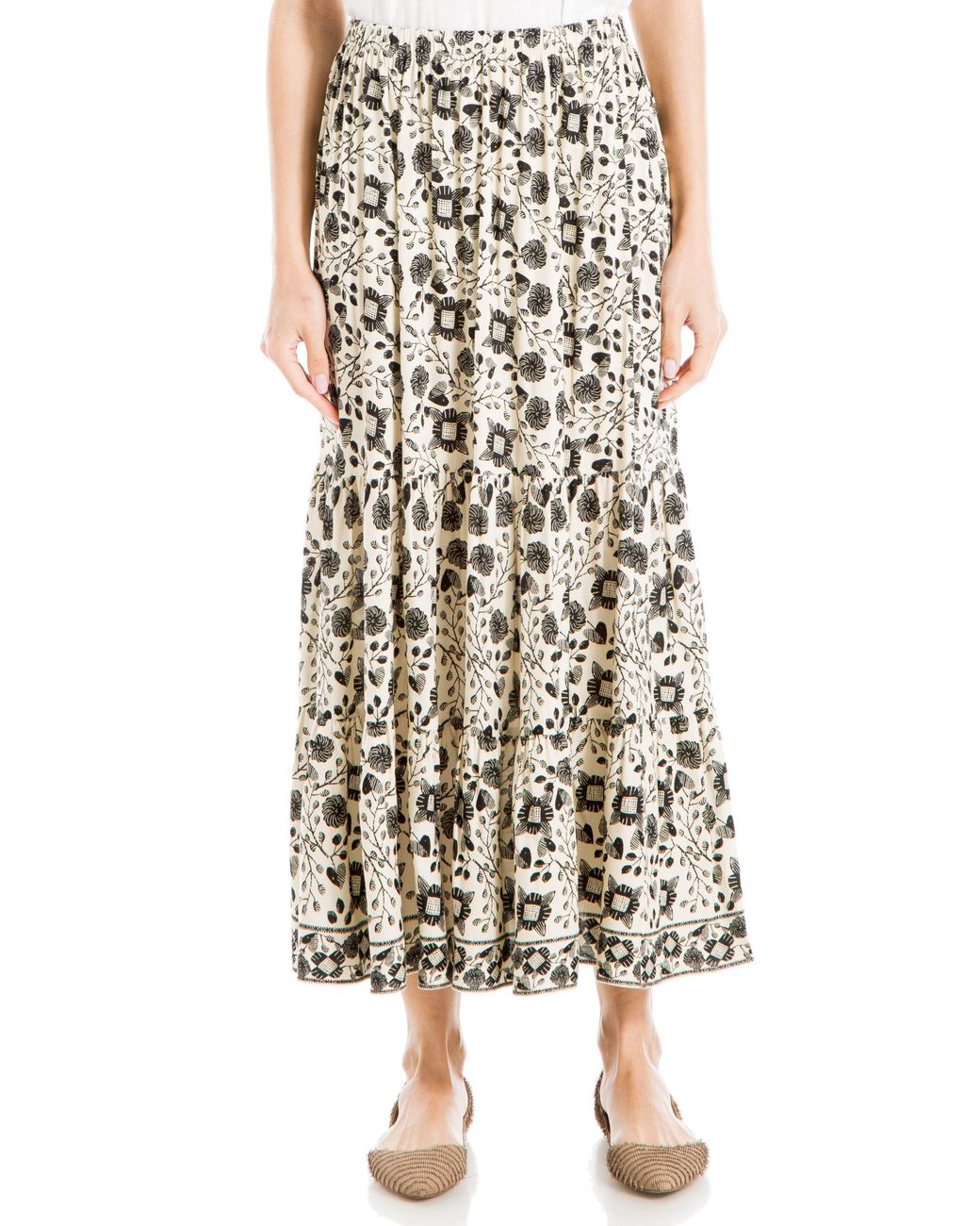 Max studio outlet tiered maxi skirt