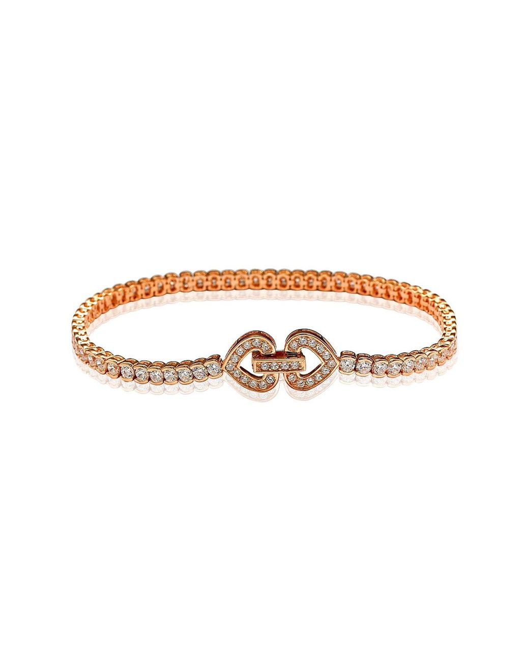 Suzy Levian Rose Gold Plated Sterling Silver Pave Cz Bracelet in ...