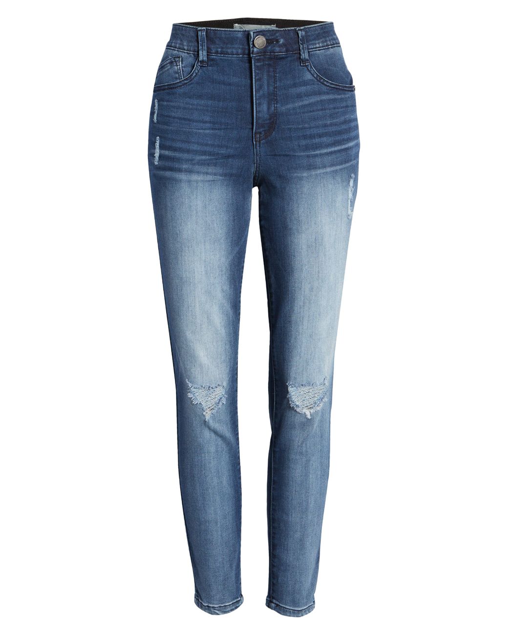 Wit & Wisdom Ripped High Waist Ankle Skinny Jeans in Blue | Lyst
