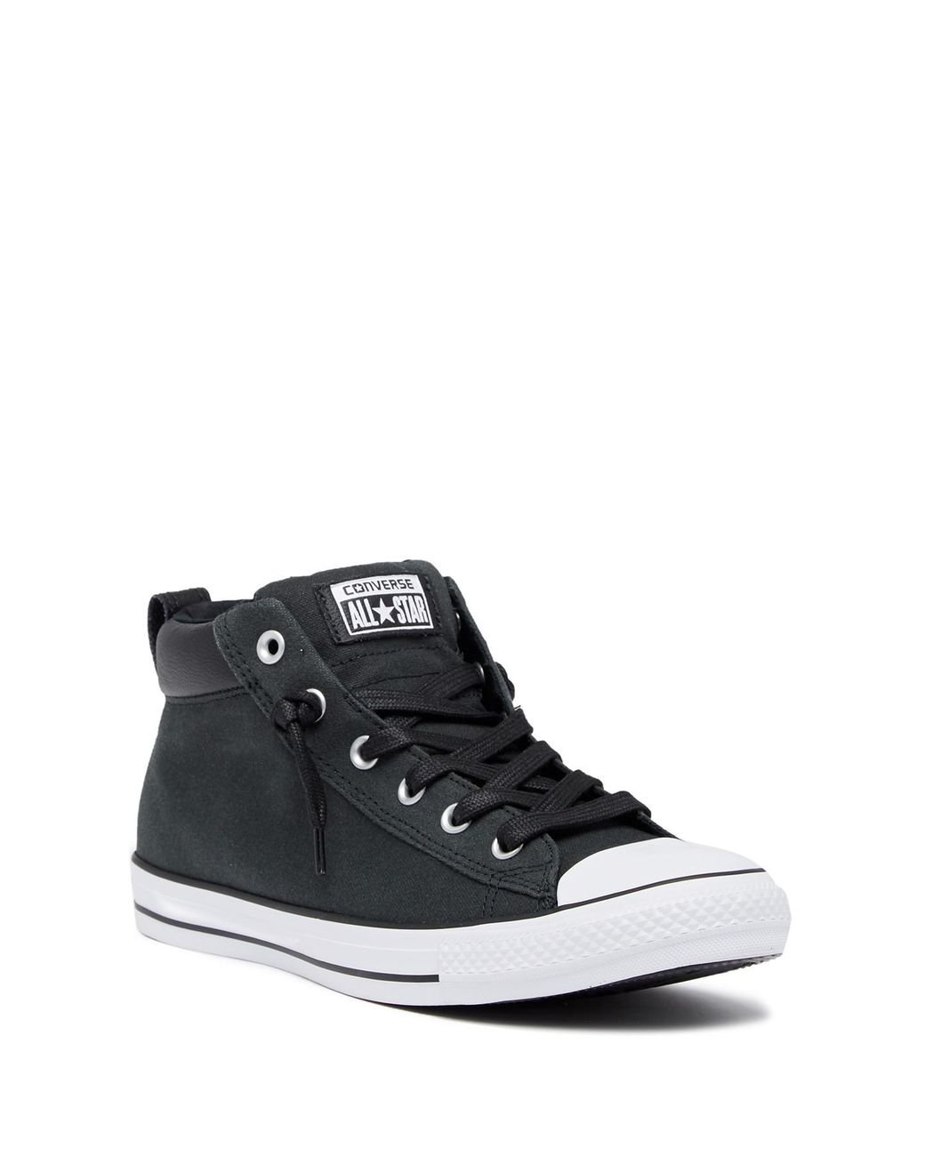 Black converse best sale mid