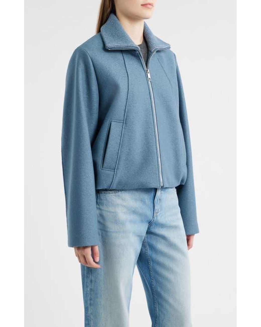 Boss Blue Cundalini Wool Bomber Jacket