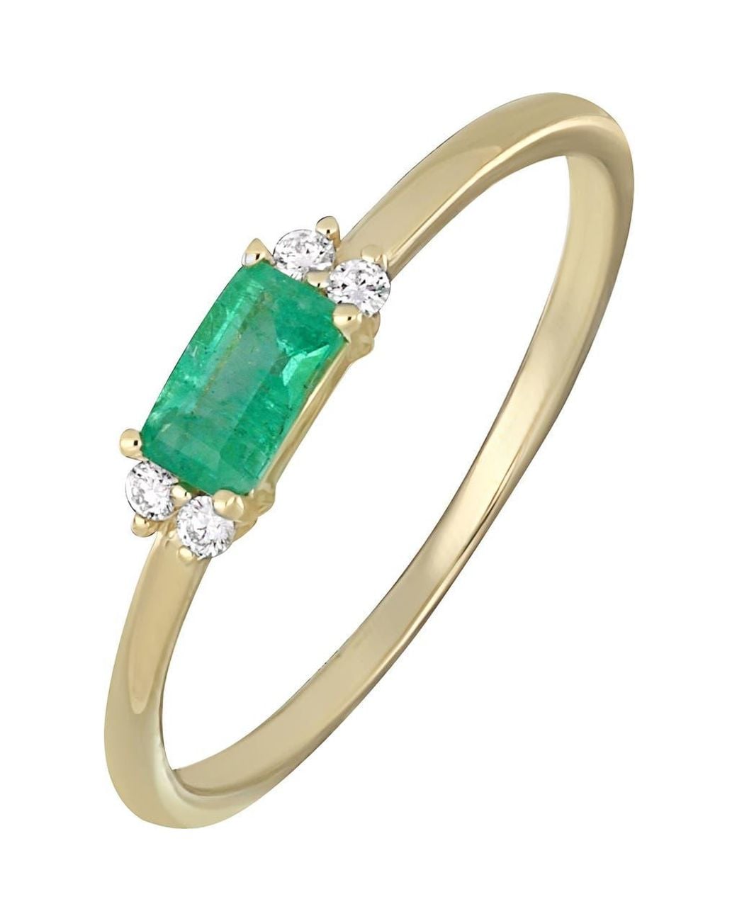 Bony Levy Blue El Mar Emerald & Diamond Stackable Ring