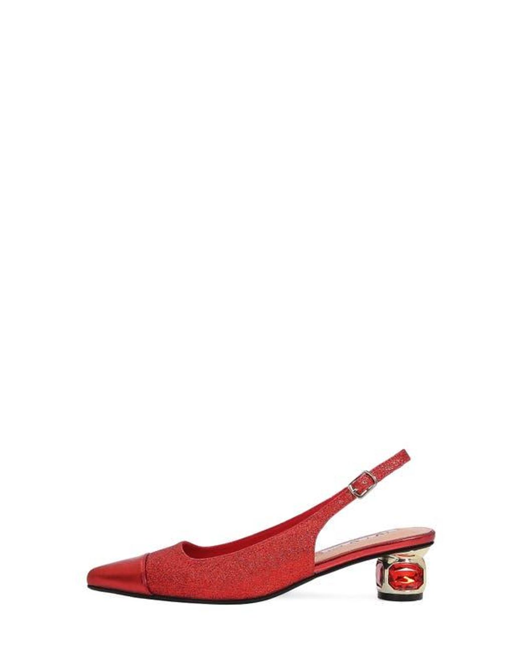 Lady Couture Red Saphire Pointed Toe Slingback Pump