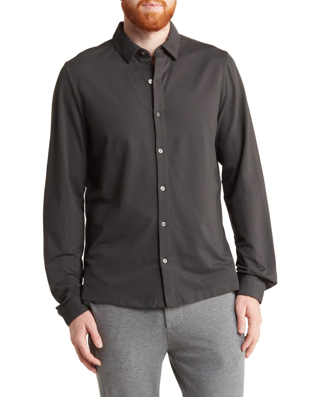 Robert Barakett Ivesta Knit Regular Fit Shirt in Black for Men | Lyst