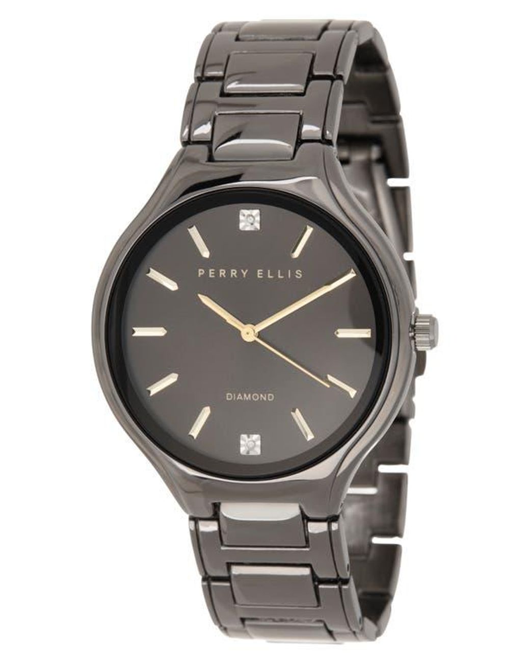 Perry Ellis Diamond Accent Bracelet Strap Watch, 41Mm in Gray for Men ...