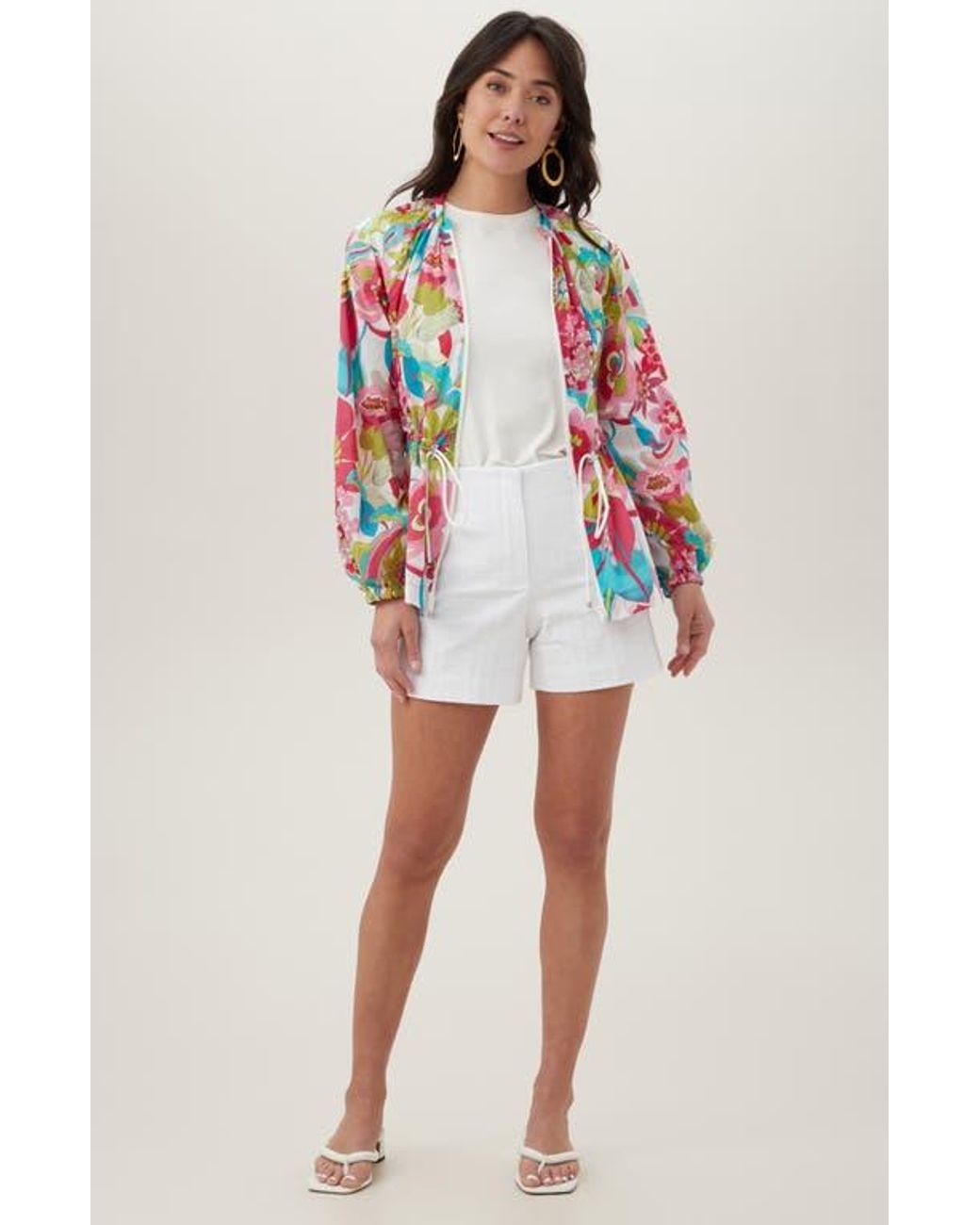 Trina Turk Red Rue Zip Front Jacket