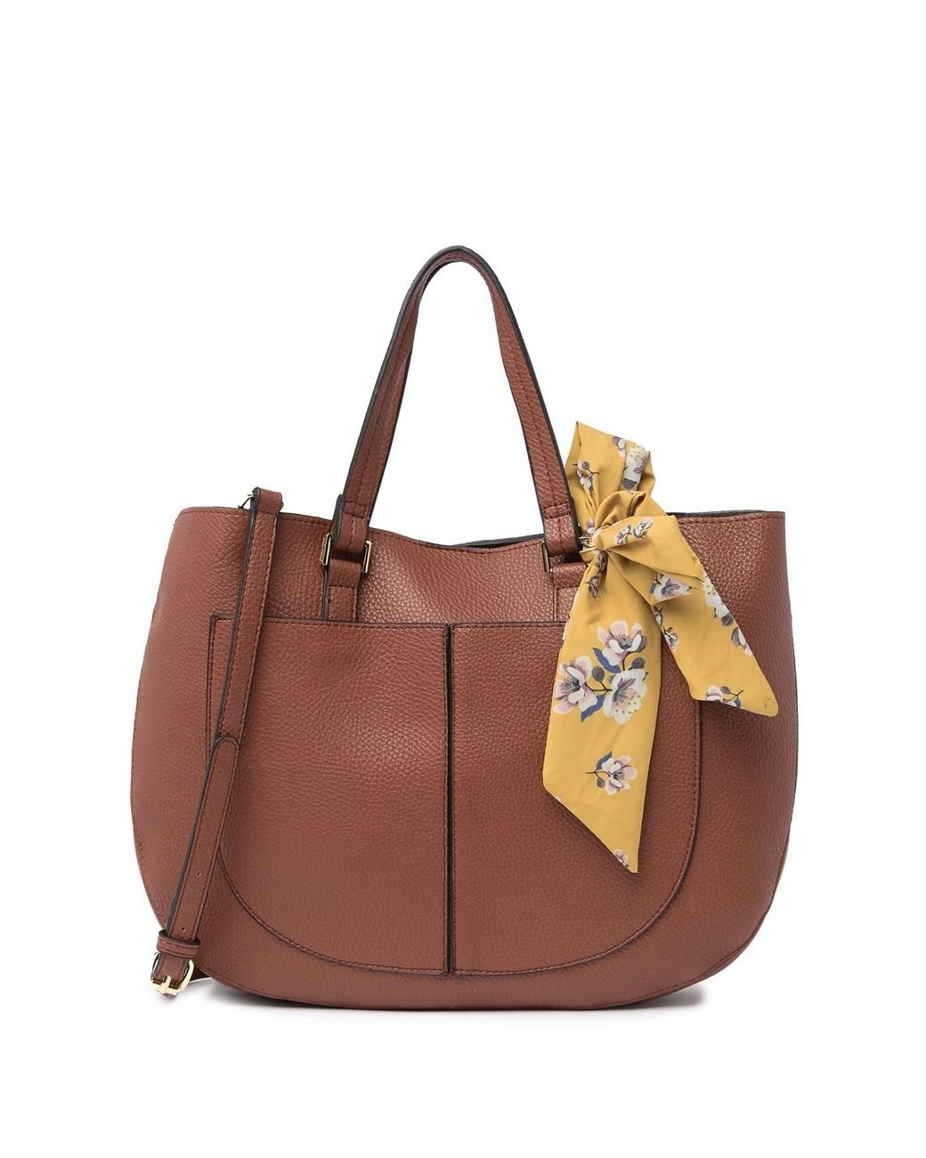 Steve Madden Solid Satchel With Scarf in Brown | Lyst