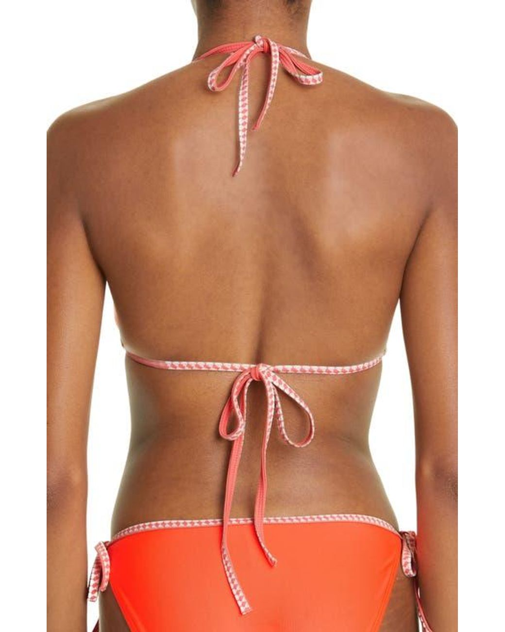 Lemlem Orange Lena Triangle Bikini Top