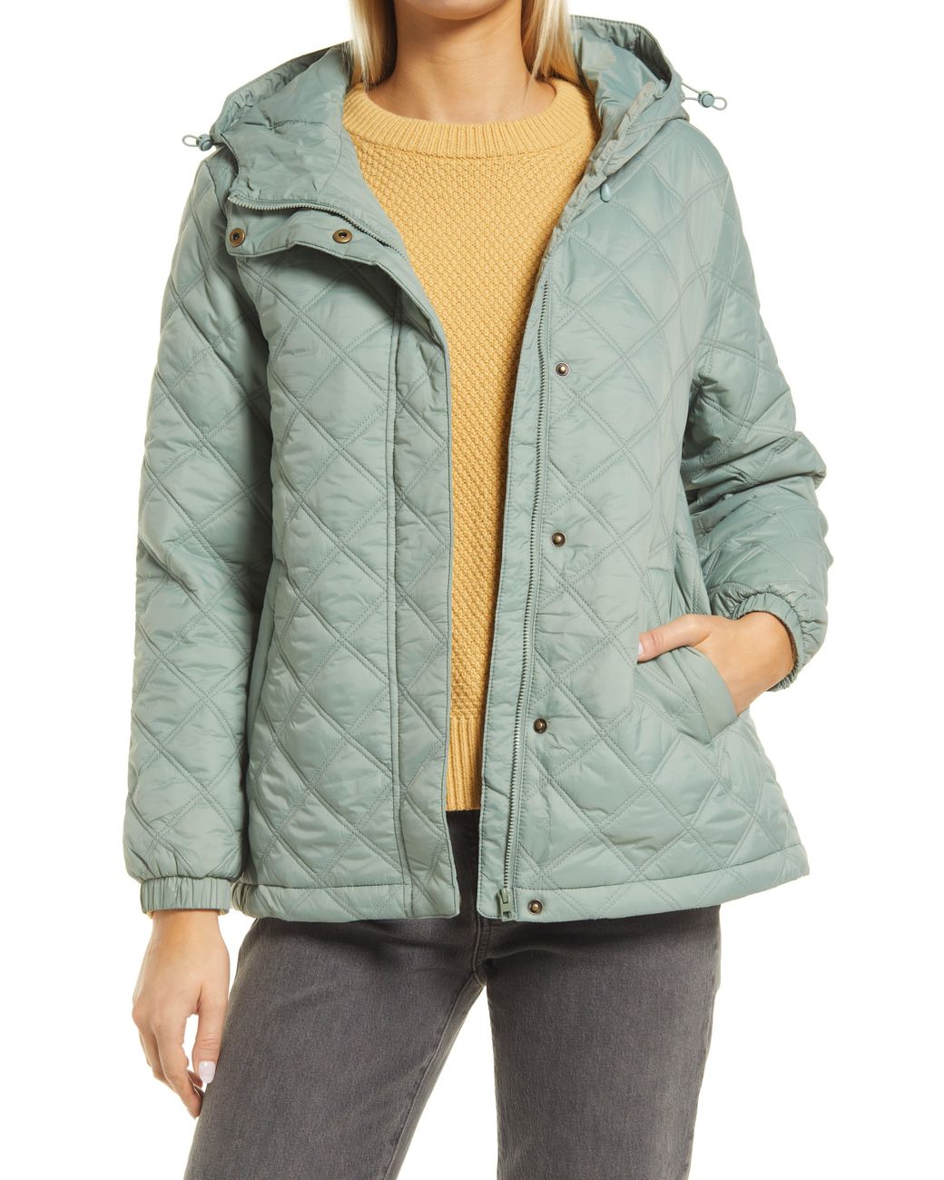 Madewell Addition Quilted Packable Puffer Jacket In Frosted Willow At