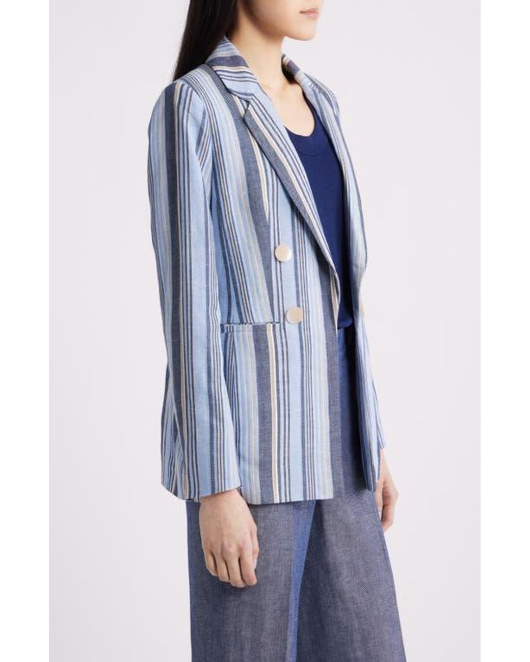 Anne Klein Blue Stripe Blazer