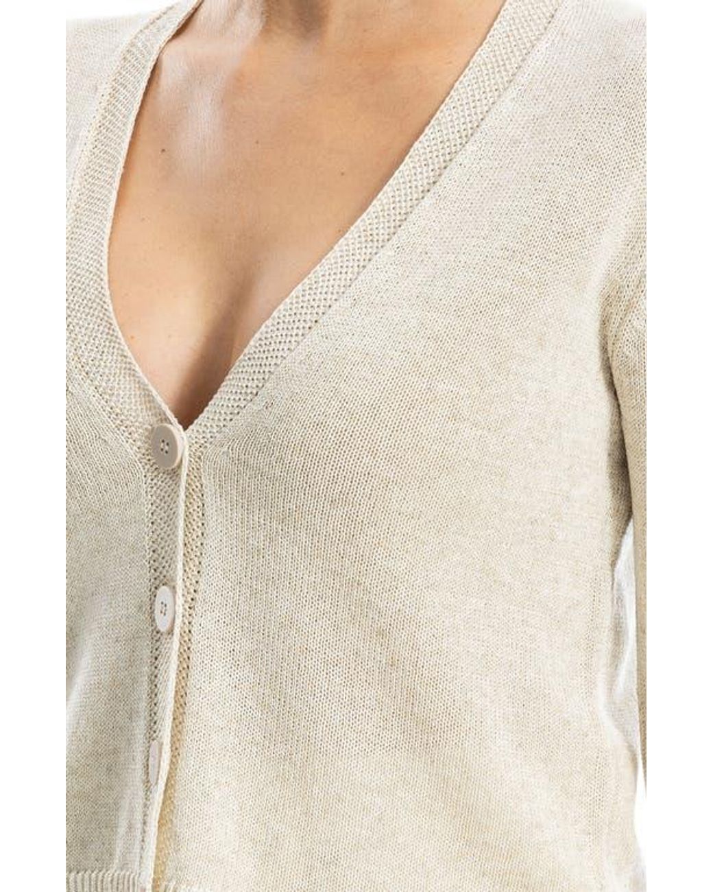 Max Studio White V-Neck Cardigan