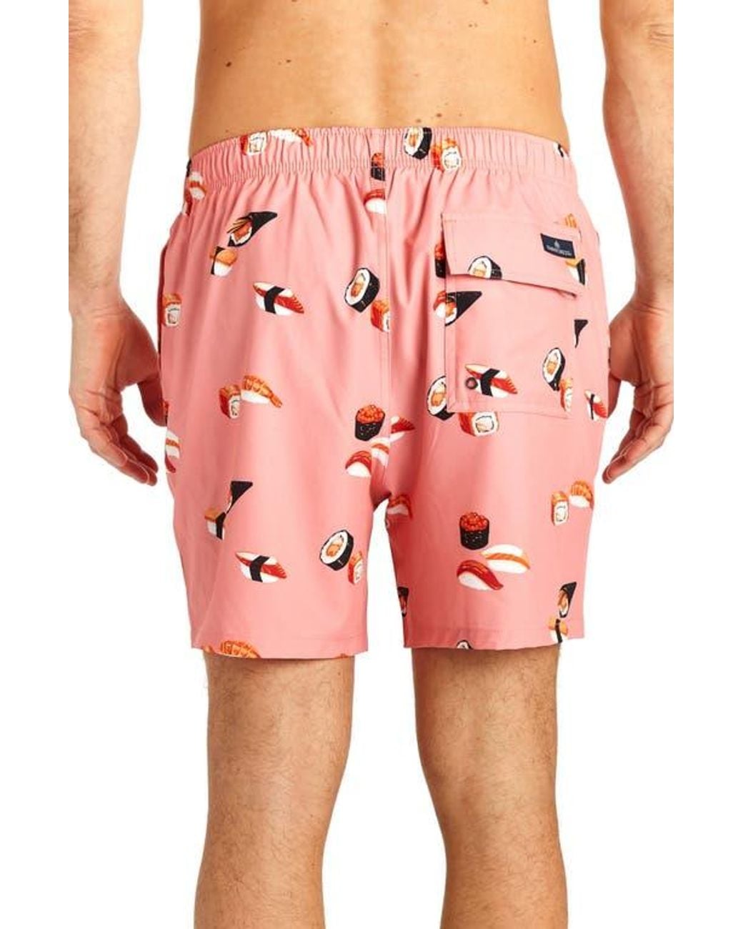 Rainforest Pink Quick-Dry Printed Swim Trunks for men