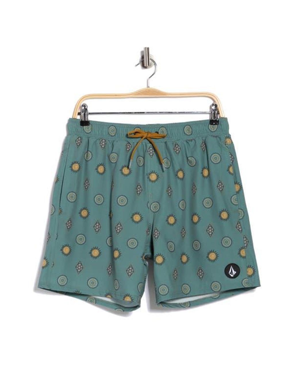 Volcom Blue Manic Print Swim Trunks for men