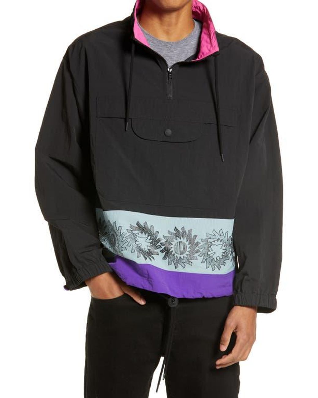 Gotcha Black Curl Anorak for men