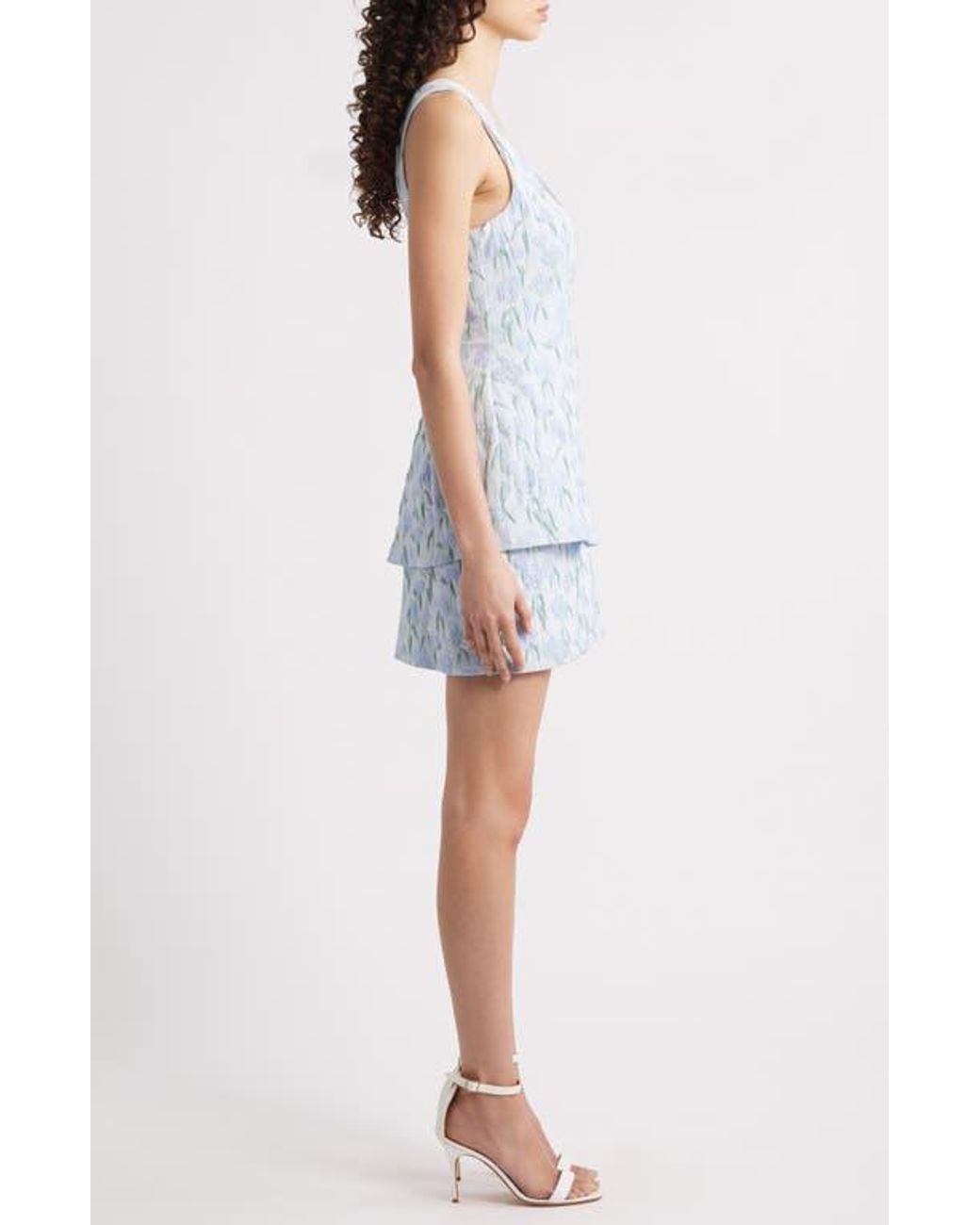 amanda uprichard blue floral dress Amanda Uprichard Winslow Dress in Atlantic