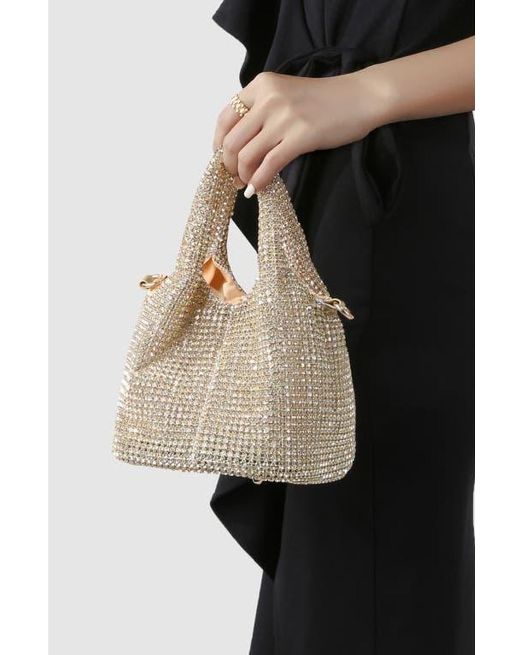 BERNESS Metallic Crystal Bucket Bag