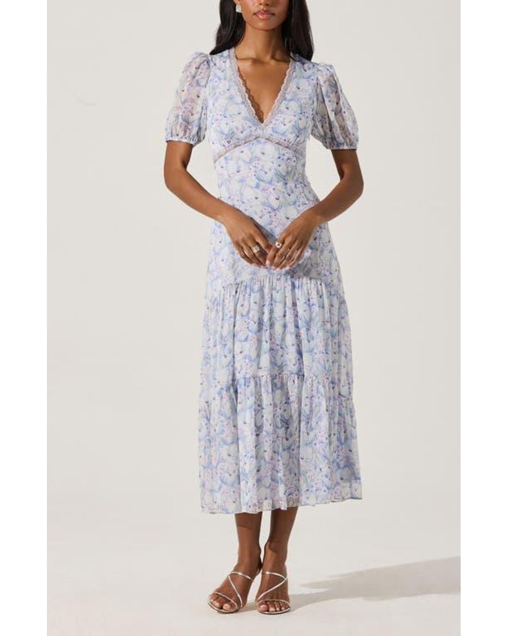 knee length dresses for ladies Annabella Semi-Sheer Lace Maxi Dress main image 1