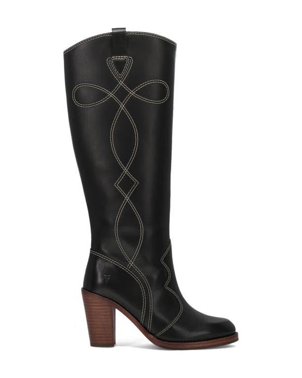 Frye Corinne Knee High Western Boot in Black | Lyst