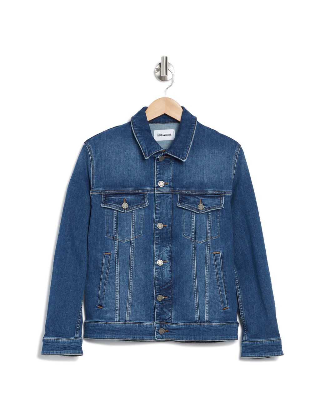 Zadig & Voltaire Kase Heart Cotton Denim Jacket In Dark Blue At