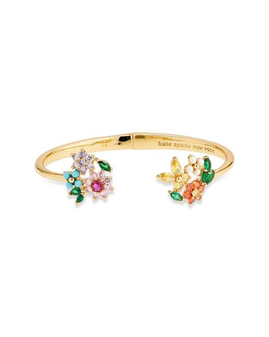 【kate spade】上品★ New Bloom Flower Cuff Bracelet ★カフ Kate Spade New Bloom Flower Cuff Bracelet in Metallic | Lyst
