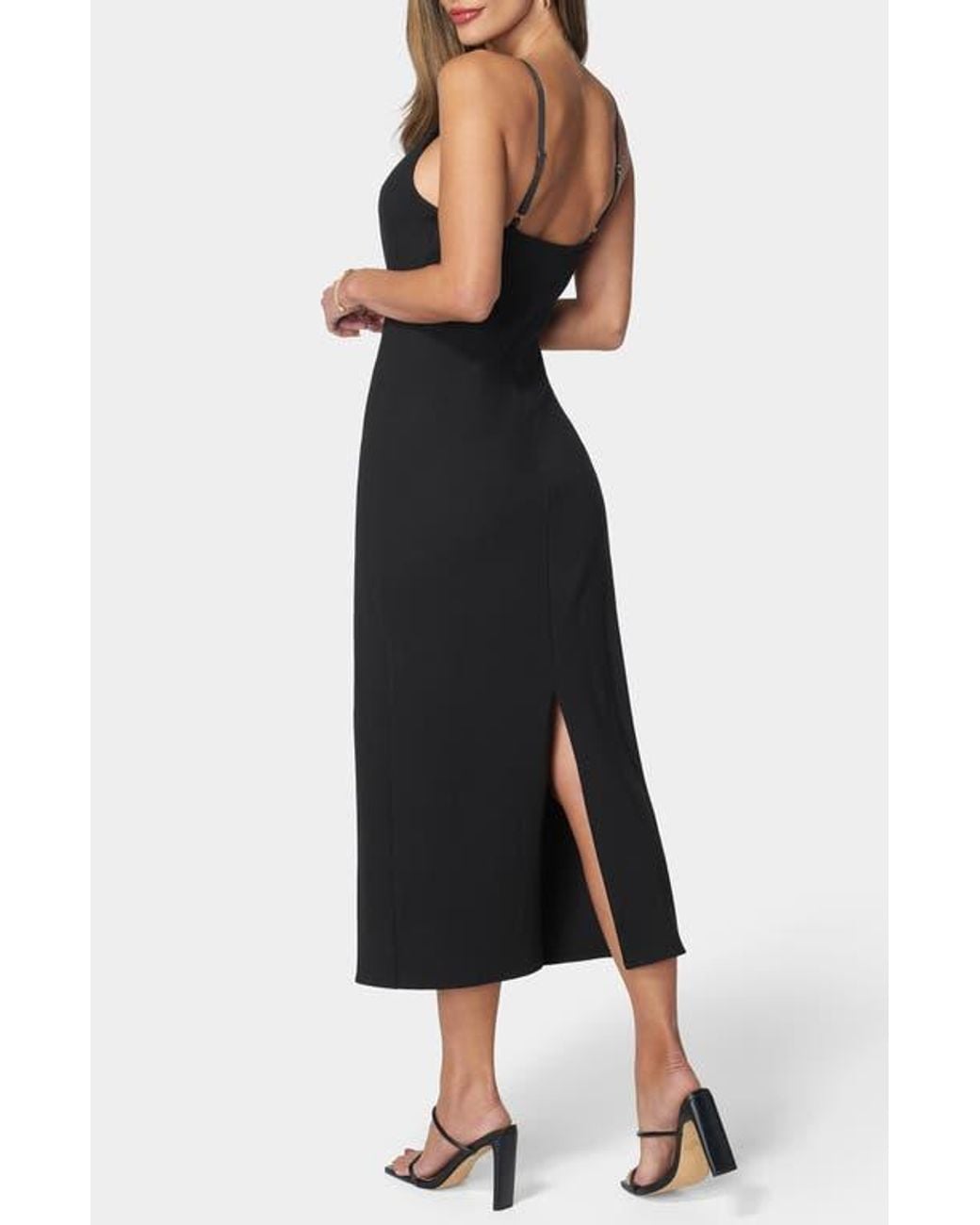 Bebe Black Ribbed Maxi Dress